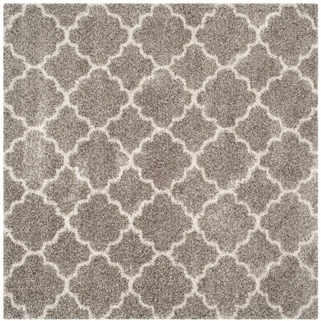 Safavieh Sgh-Hudson Shag Power Loomed Square Rugs, Grey and Ivory - 7 x 7 ft. SGH282B-7SQ